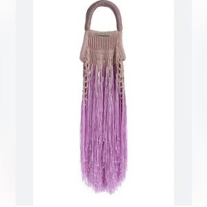 Petit Kouraj Mini Fringe Top Handle Bag pink/tan new mermaid fringe barbiecore